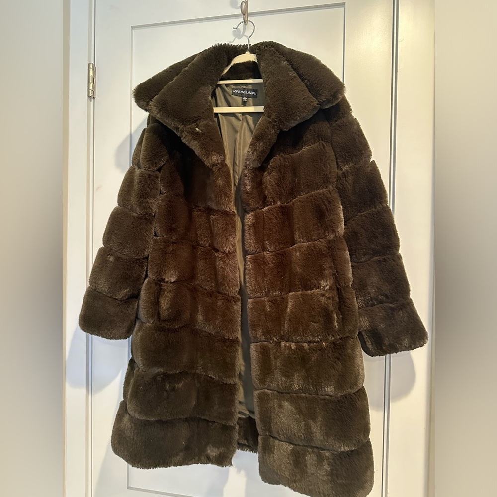 Adrienne Landau faux fur coat